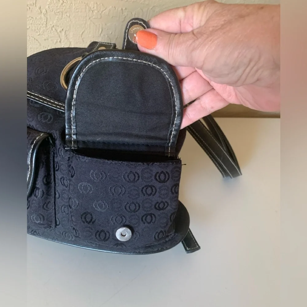 Black Fabric Slingback Backpack